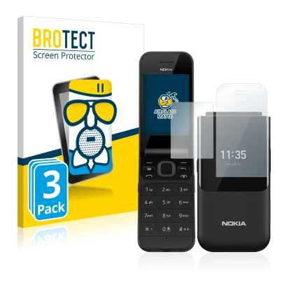 Parte frontale di una confezione del prodotto con il logo del marchio BROTECT. Accanto è raffigurato il dispositivo Nokia 2720