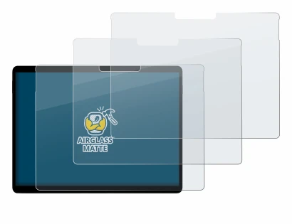 Immagine del dispositivo Microsoft Surface Pro X con un'ampia varietà di protezioni per lo schermo.