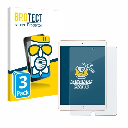 Parte frontale di una confezione del prodotto con il logo del marchio BROTECT. Accanto è raffigurato il dispositivo Apple iPad