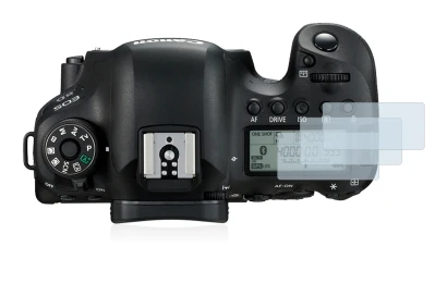 Immagine del dispositivo Canon EOS 6D (display a spalla) con un'ampia varietà di protezioni per lo schermo.
