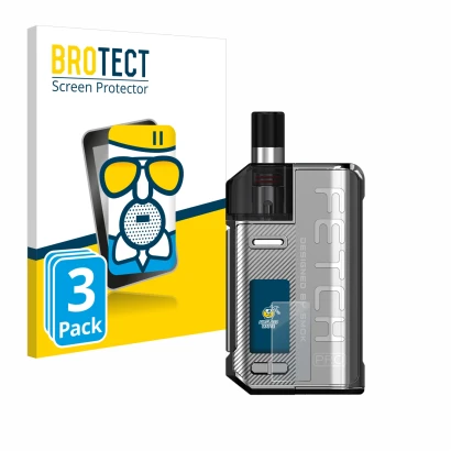 Parte frontale di una confezione del prodotto con il logo del marchio BROTECT. Accanto è raffigurato il dispositivo Smok Fetch