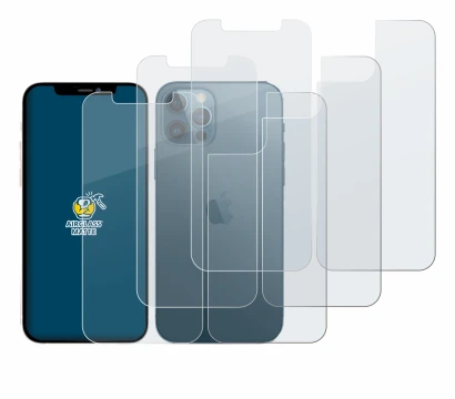 Immagine del dispositivo Apple iPhone 12 Pro (Fronte+Retro) con un'ampia varietà di protezioni per lo schermo.