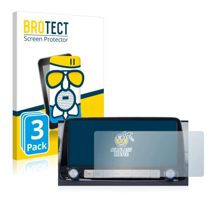 Parte frontale di una confezione del prodotto con il logo del marchio BROTECT. Accanto è raffigurato il dispositivo Hyundai Ko