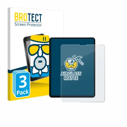 Parte frontale di una confezione del prodotto con il logo del marchio BROTECT. Accanto è raffigurato il dispositivo Apple iPad