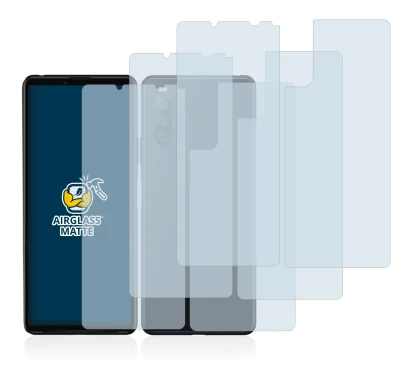 Immagine del dispositivo Sony Xperia 10 III (Fronte+Retro) con un'ampia varietà di protezioni per lo schermo.