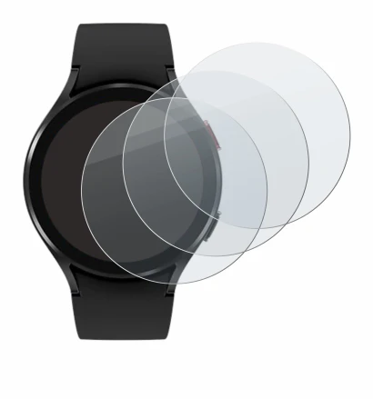 Immagine del dispositivo Samsung Galaxy Watch 4 (44mm) con un'ampia varietà di protezioni per lo schermo.
