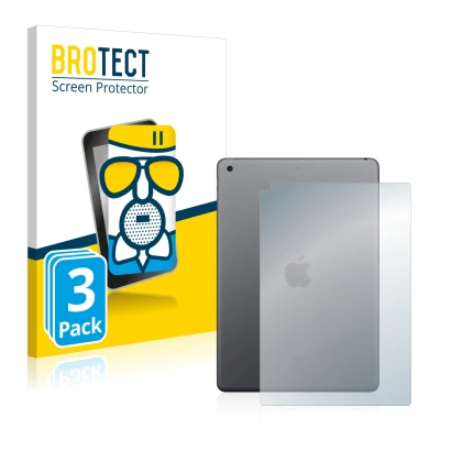 Parte frontale di una confezione del prodotto con il logo del marchio BROTECT. Accanto è raffigurato il dispositivo Apple iPad