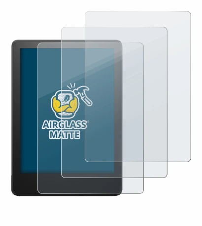 Immagine del dispositivo Amazon Kindle Paperwhite 2021 (11a Gen.) con un'ampia varietà di protezioni per lo schermo.