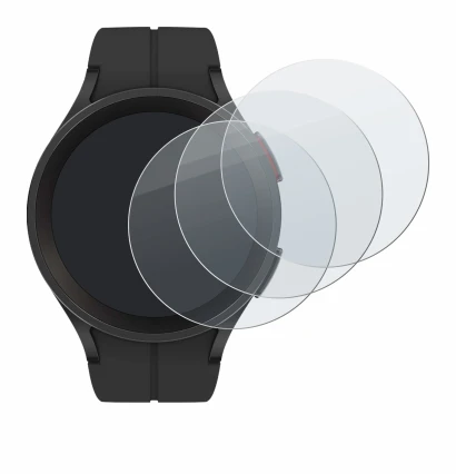 Immagine del dispositivo Samsung Galaxy Watch 5 Pro con un'ampia varietà di protezioni per lo schermo.