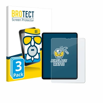 Parte frontale di una confezione del prodotto con il logo del marchio BROTECT. Accanto è raffigurato il dispositivo Apple iPad