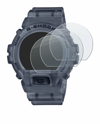 Immagine del dispositivo Casio G-Shock DW-6900 con un'ampia varietà di protezioni per lo schermo.