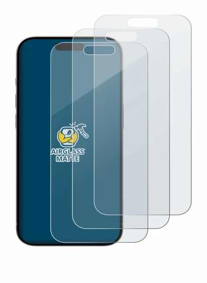 Immagine del dispositivo Apple iPhone 15 con un'ampia varietà di protezioni per lo schermo.