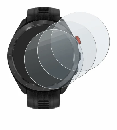 Immagine del dispositivo Garmin Approach S70 (47 mm) con un'ampia varietà di protezioni per lo schermo.