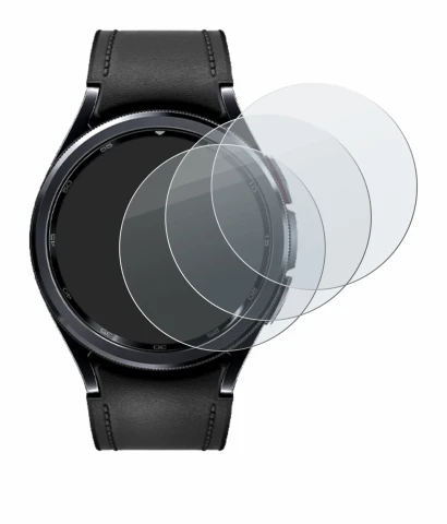Immagine del dispositivo Samsung Galaxy Watch 6 Classic (47 mm) con un'ampia varietà di protezioni per lo schermo.