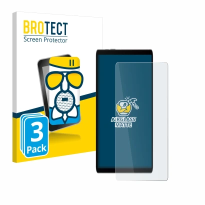 Parte frontale di una confezione del prodotto con il logo del marchio BROTECT. Accanto è raffigurato il dispositivo Samsung Ga
