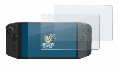 Immagine del dispositivo Lenovo Legion Go con un'ampia varietà di protezioni per lo schermo.