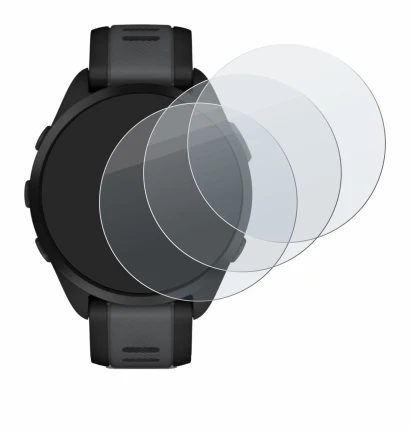 Immagine del dispositivo Garmin Forerunner 165 con un'ampia varietà di protezioni per lo schermo.
