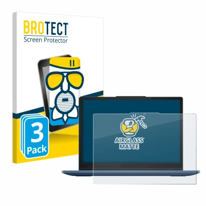 Parte frontale di una confezione del prodotto con il logo del marchio BROTECT. Accanto è raffigurato il dispositivo Lenovo Ide