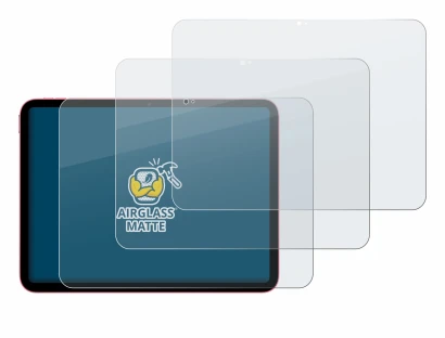 Immagine del dispositivo Apple iPad 10.9" 2022 (10a Gen.) con un'ampia varietà di protezioni per lo schermo.