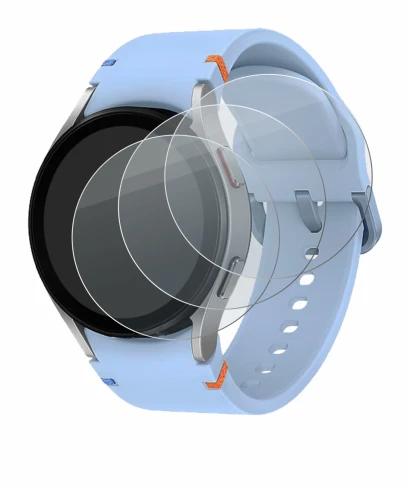 Immagine del dispositivo Samsung Galaxy Watch FE con un'ampia varietà di protezioni per lo schermo.