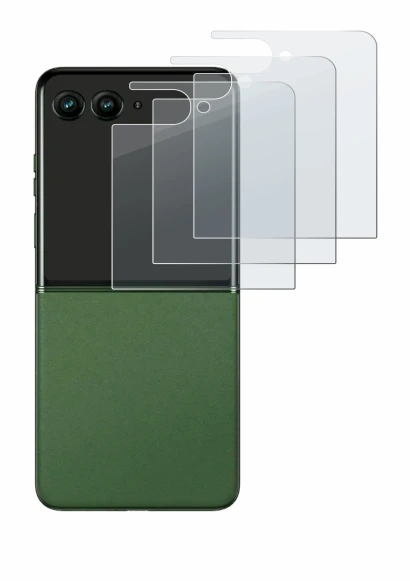 Immagine del dispositivo Motorola Razr 50 Ultra (Display posteriore) con un'ampia varietà di protezioni per lo schermo.