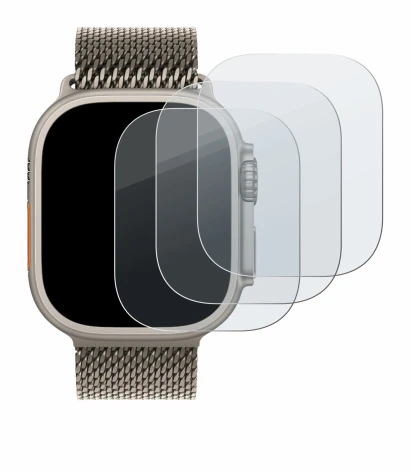 Immagine del dispositivo Apple Watch Ultra 3 con un'ampia varietà di protezioni per lo schermo.