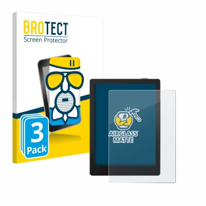 Parte frontale di una confezione del prodotto con il logo del marchio BROTECT. Accanto è raffigurato il dispositivo Boox Go 6