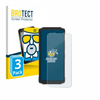 Parte frontale di una confezione del prodotto con il logo del marchio BROTECT. Accanto è raffigurato il dispositivo Doogee Fir