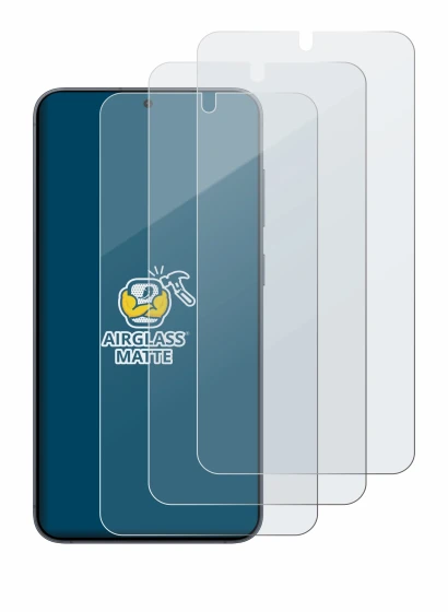 Immagine del dispositivo Samsung Galaxy S25 con un'ampia varietà di protezioni per lo schermo.