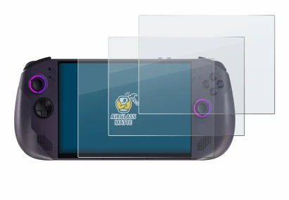 Immagine del dispositivo Lenovo Legion Go S con un'ampia varietà di protezioni per lo schermo.