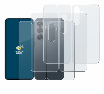 Immagine del dispositivo Samsung Galaxy S25 (Fronte+Retro) con un'ampia varietà di protezioni per lo schermo.