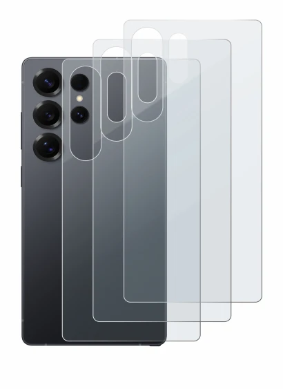 Immagine del dispositivo Samsung Galaxy S25 Ultra Enterprise Edition (Posteriore) con un'ampia varietà di protezioni per lo sc