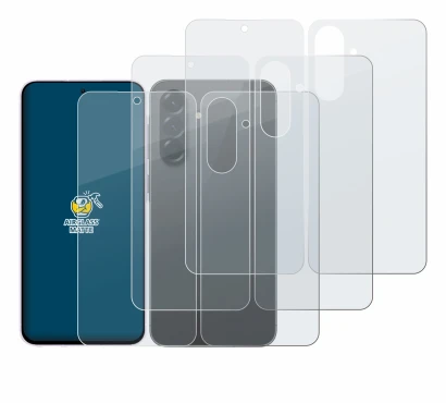 Immagine del dispositivo Samsung Galaxy A56 5G (Fronte+Retro) con un'ampia varietà di protezioni per lo schermo.