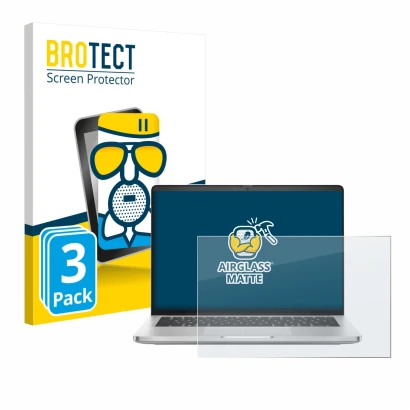 Parte frontale di una confezione del prodotto con il logo del marchio BROTECT. Accanto è raffigurato il dispositivo Dell Pro 1