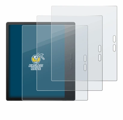 Immagine del dispositivo Boox Go 7 con un'ampia varietà di protezioni per lo schermo.