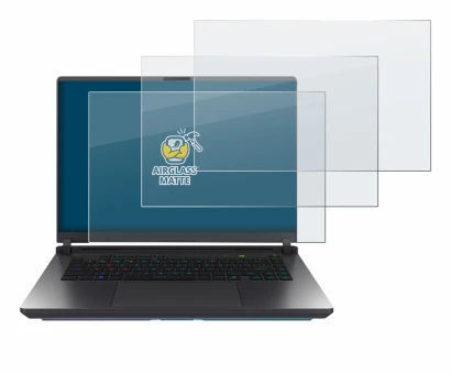 Immagine del dispositivo ASUS ROG Strix G16 2025 con un'ampia varietà di protezioni per lo schermo.