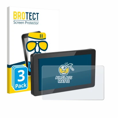 Parte frontale di una confezione del prodotto con il logo del marchio BROTECT. Accanto è raffigurato il dispositivo Innovv N1 