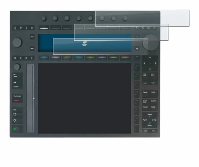 Immagine del dispositivo Ableton Push 3 con un'ampia varietà di protezioni per lo schermo.