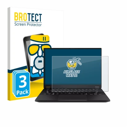 Parte frontale di una confezione del prodotto con il logo del marchio BROTECT. Accanto è raffigurato il dispositivo ASUS TUF G