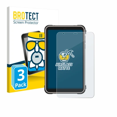 Parte frontale di una confezione del prodotto con il logo del marchio BROTECT. Accanto è raffigurato il dispositivo Ulefone Ru