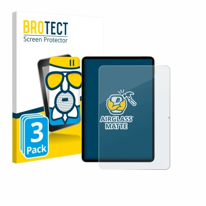 Parte frontale di una confezione del prodotto con il logo del marchio BROTECT. Accanto è raffigurato il dispositivo Xiaomi Pad