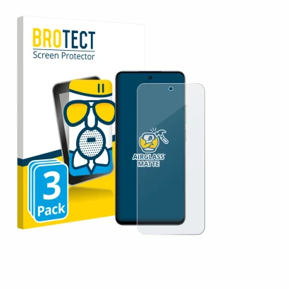 Parte frontale di una confezione del prodotto con il logo del marchio BROTECT. Accanto è raffigurato il dispositivo realme P3x