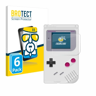 Parte frontale di una confezione del prodotto con il logo del marchio BROTECT. Accanto è raffigurato il dispositivo Nintendo G