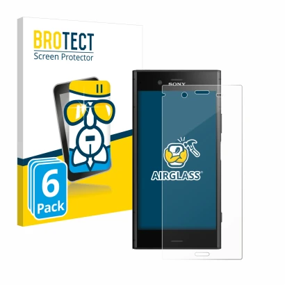 Parte frontale di una confezione del prodotto con il logo del marchio BROTECT. Accanto è raffigurato il dispositivo Sony Xperi