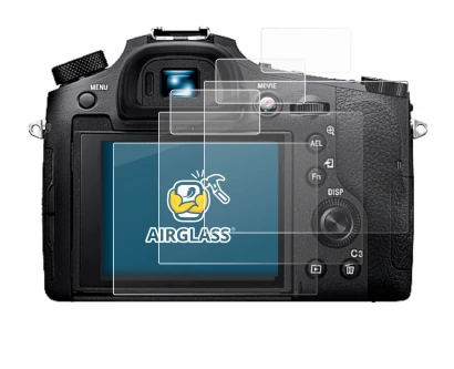 Immagine del dispositivo Sony Cyber-Shot DSC-RX10 IV con un'ampia varietà di protezioni per lo schermo.