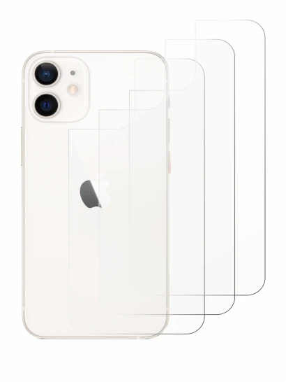 Immagine del dispositivo Apple iPhone 12 mini (Posteriore) con un'ampia varietà di protezioni per lo schermo.