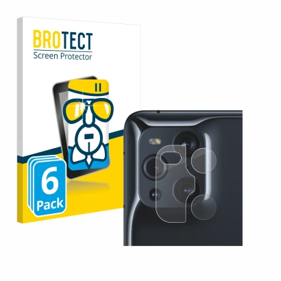 Parte frontale di una confezione del prodotto con il logo del marchio BROTECT. Accanto è raffigurato il dispositivo Oppo Find 