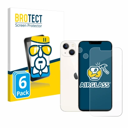 Parte frontale di una confezione del prodotto con il logo del marchio BROTECT. Accanto è raffigurato il dispositivo Apple iPho