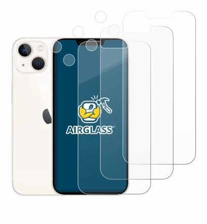 Immagine del dispositivo Apple iPhone 13 (Fronte+Fotocamera) con un'ampia varietà di protezioni per lo schermo.