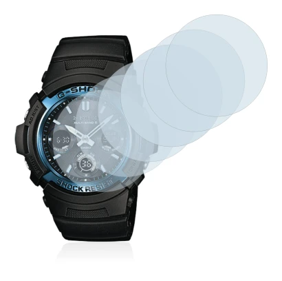 Immagine del dispositivo Casio AWG M100 con un'ampia varietà di protezioni per lo schermo.